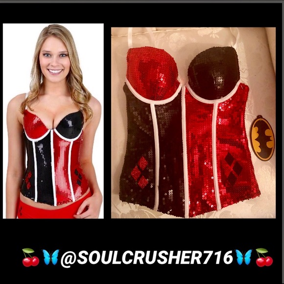 DC COMICS HARLEY QUINN SEQUIN CORSET - Picture 5 of 8